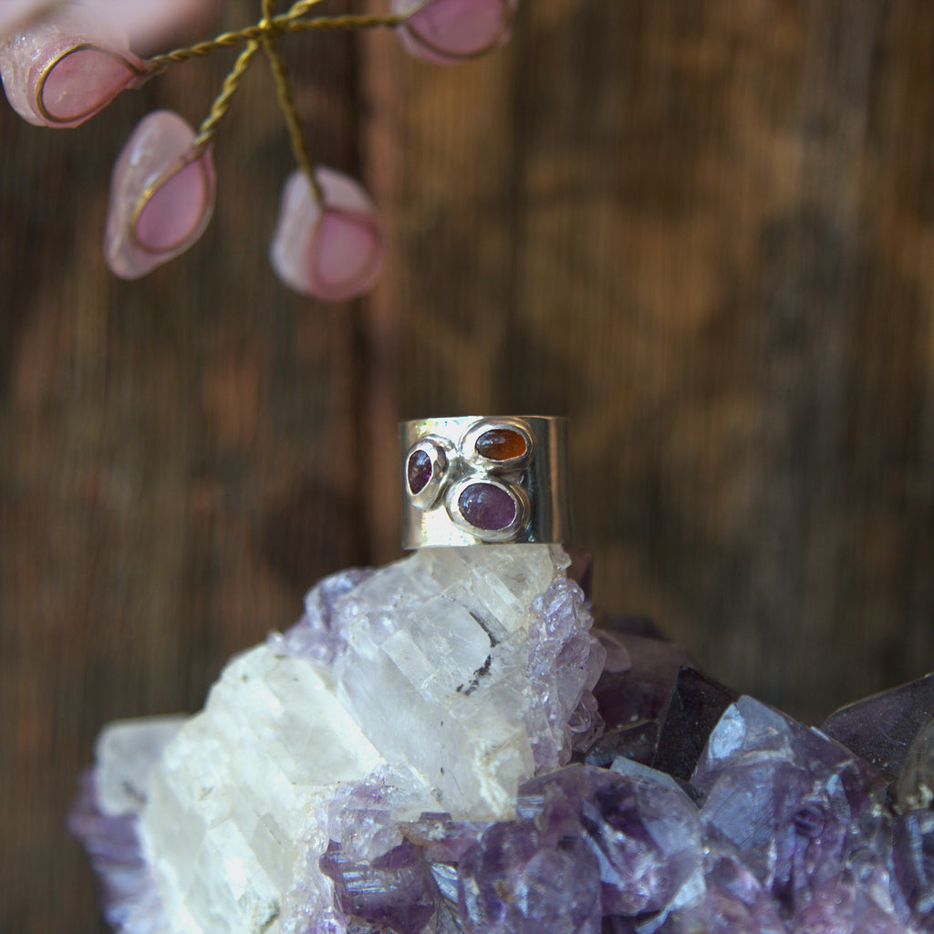 Handmade sterling silver Ring with natural crystal – Emilia Rose Designs
