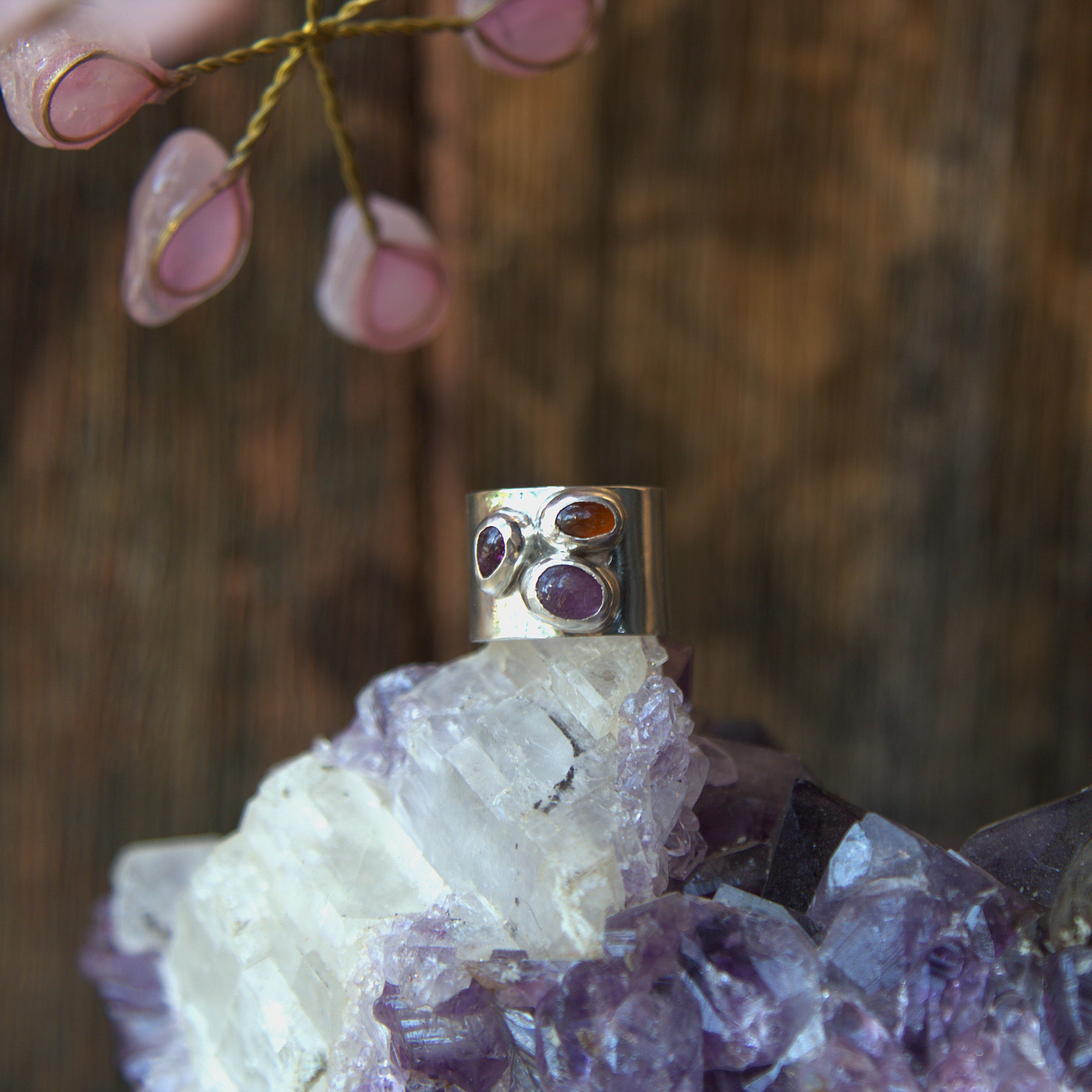 Tri Stone Ring, Size N - 6 3/4