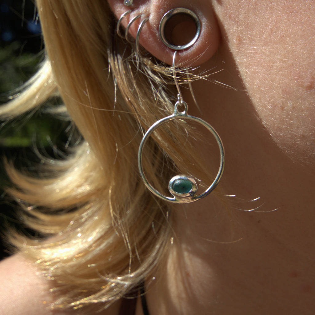 Handmade sterling silver Earrings with natural crystal – Emilia Rose Designs