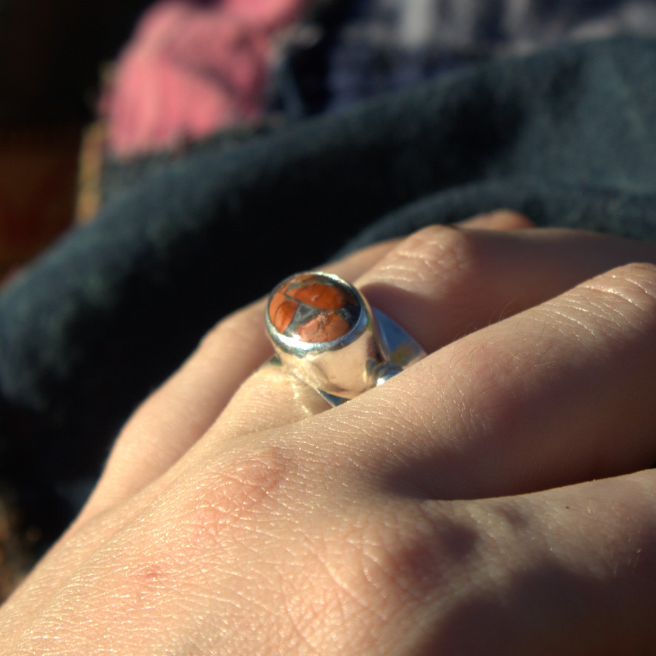 Handmade sterling silver Jasper Ring with natural crystal – Emilia Rose Designs