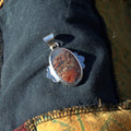 Handmade sterling silver Moss Agate Pendant with natural crystal – Emilia Rose Designs