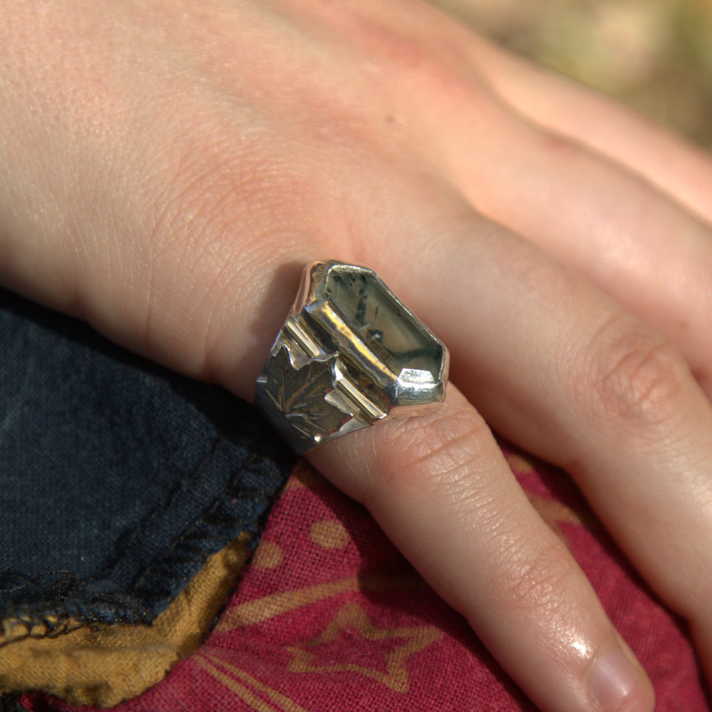 Handmade sterling silver Ring with natural crystal – Emilia Rose Designs