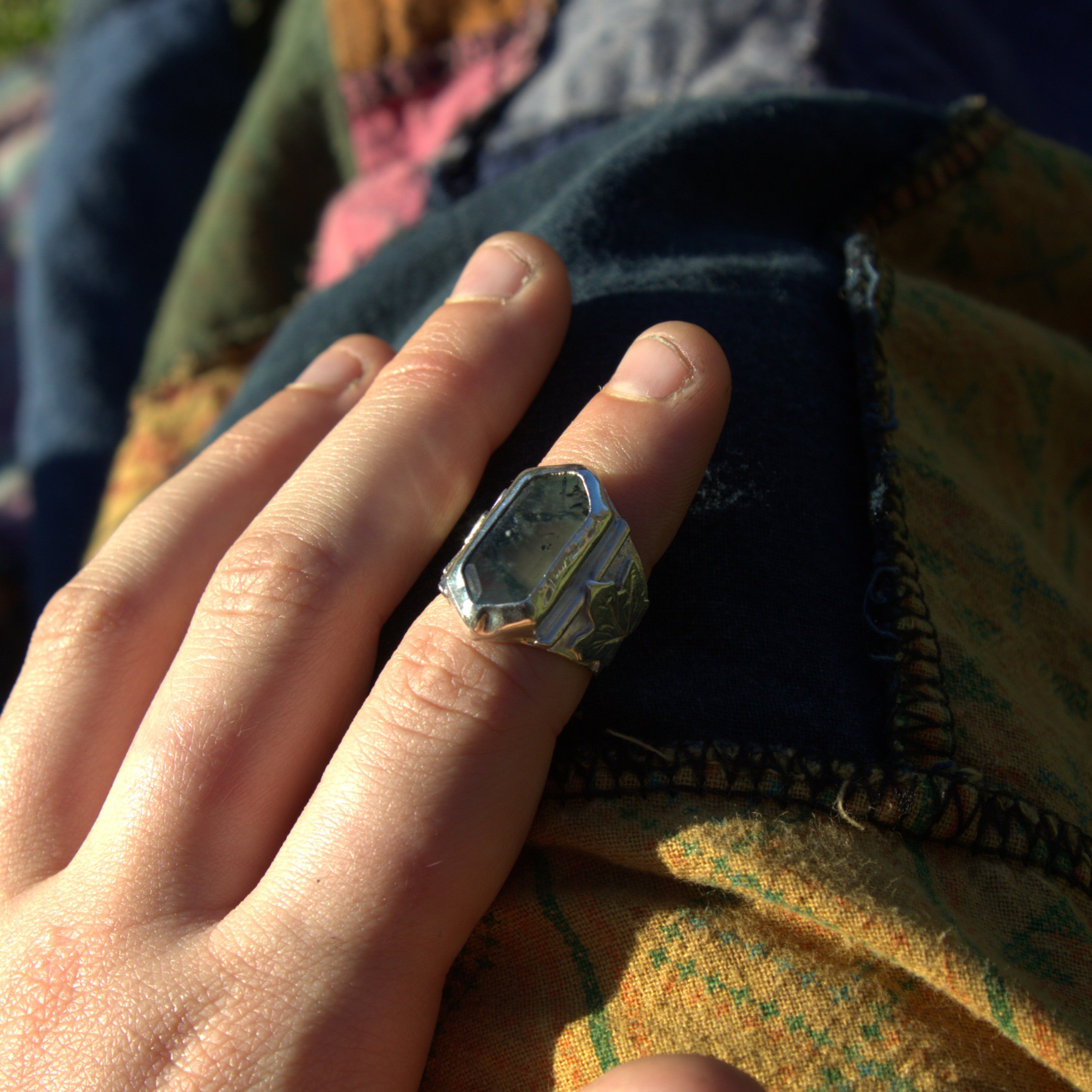 Handmade sterling silver Ring with natural crystal – Emilia Rose Designs