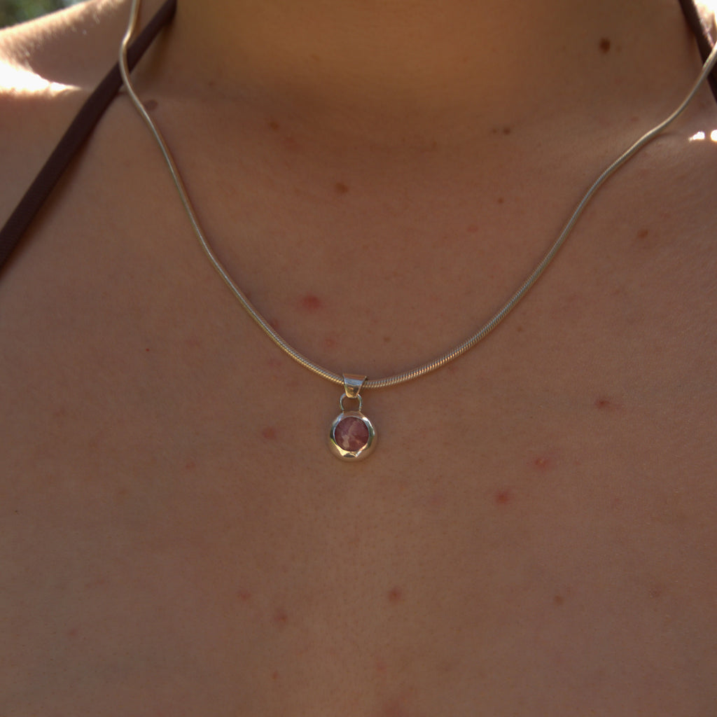 Handmade sterling silver Pendant with natural crystal – Emilia Rose Designs