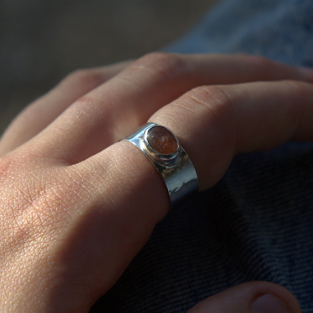 Handmade sterling silver Ring with natural crystal – Emilia Rose Designs