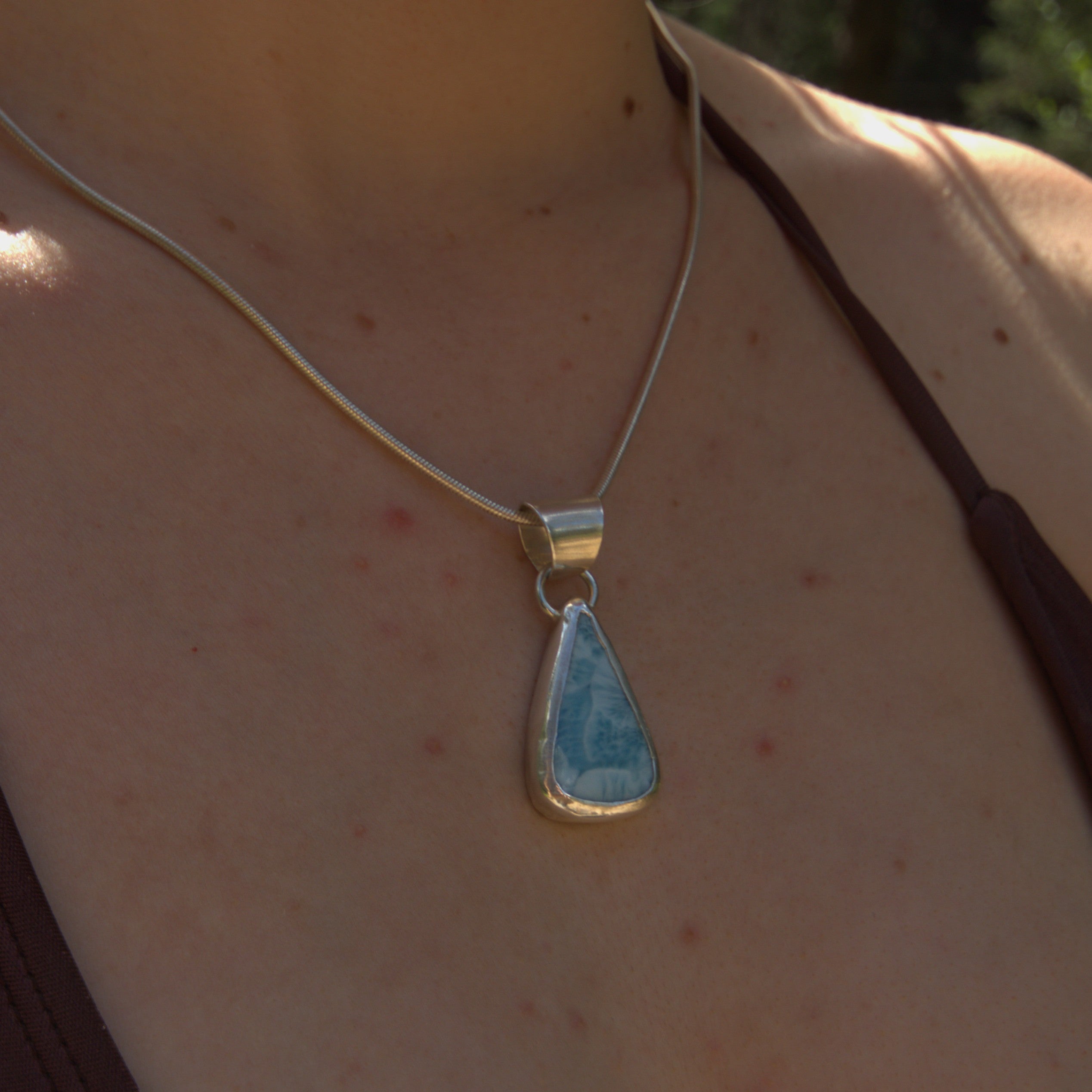 Larimar Mountain Back Pendant