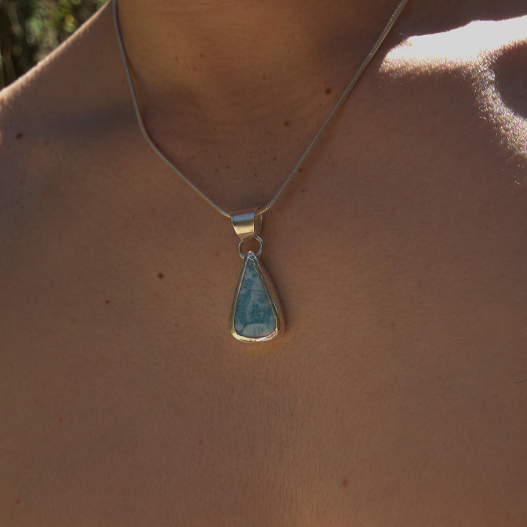 Handmade sterling silver Pendant with natural crystal – Emilia Rose Designs