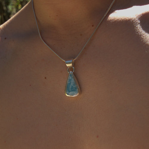 Larimar Mountain Back Pendant