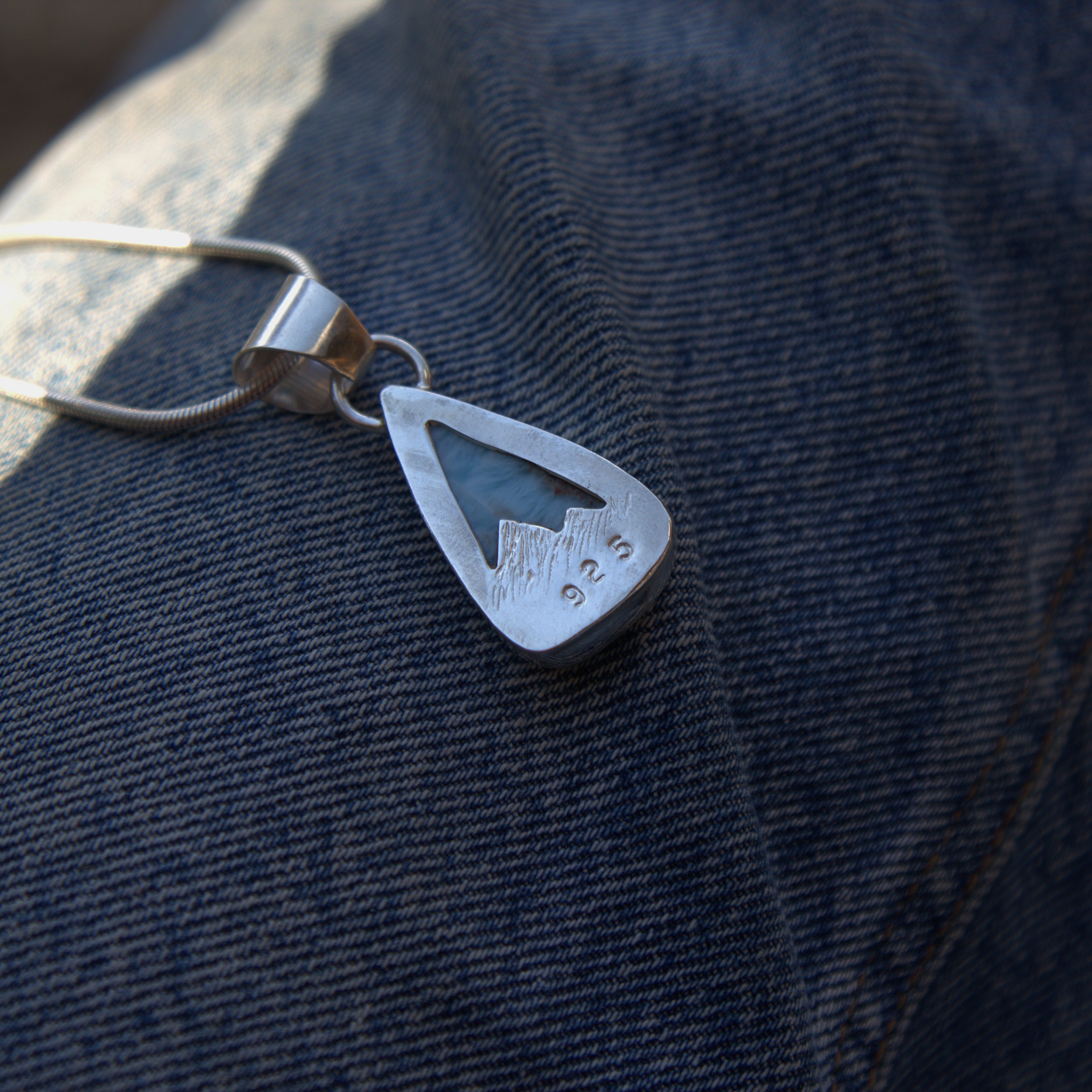Larimar Mountain Back Pendant