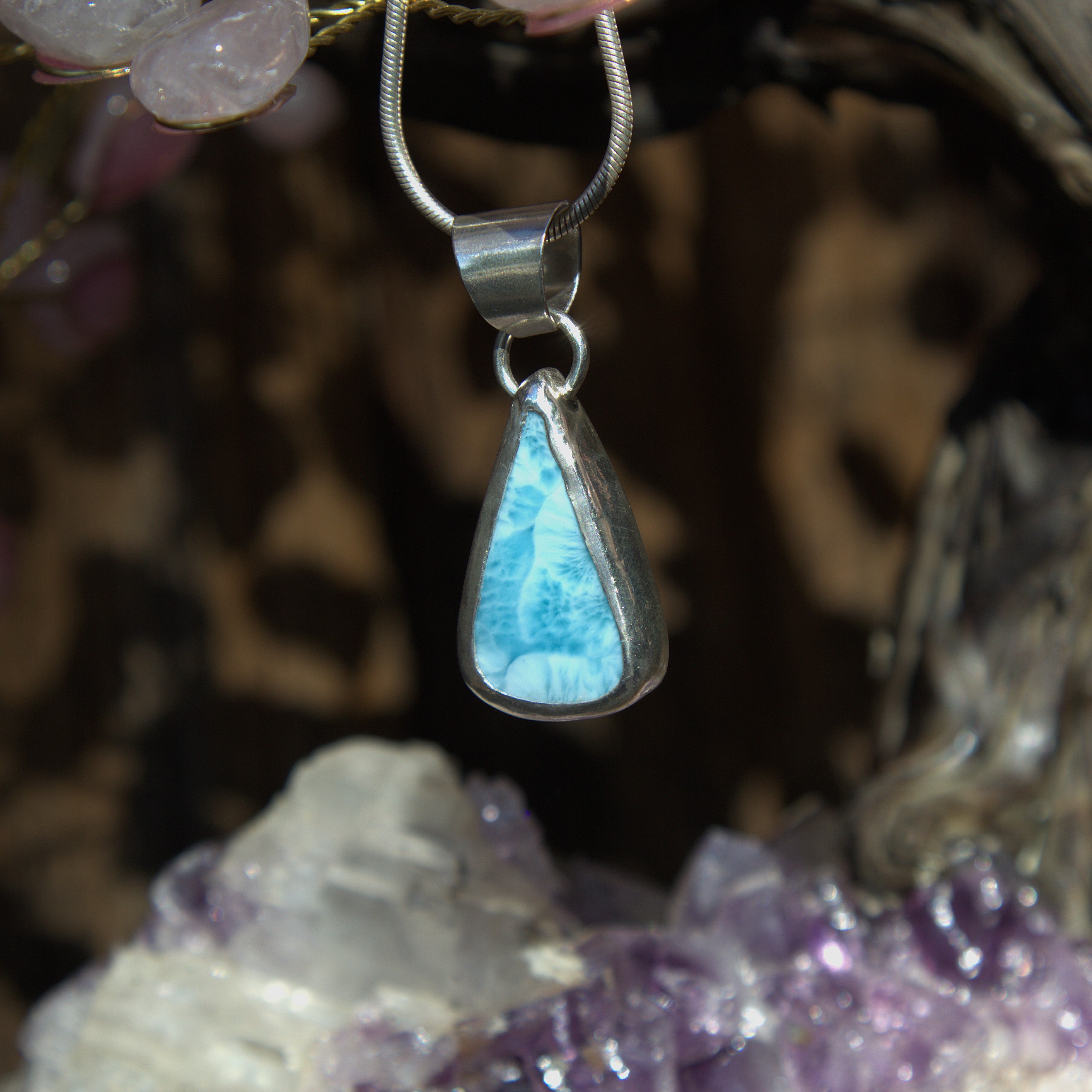 Larimar Mountain Back Pendant