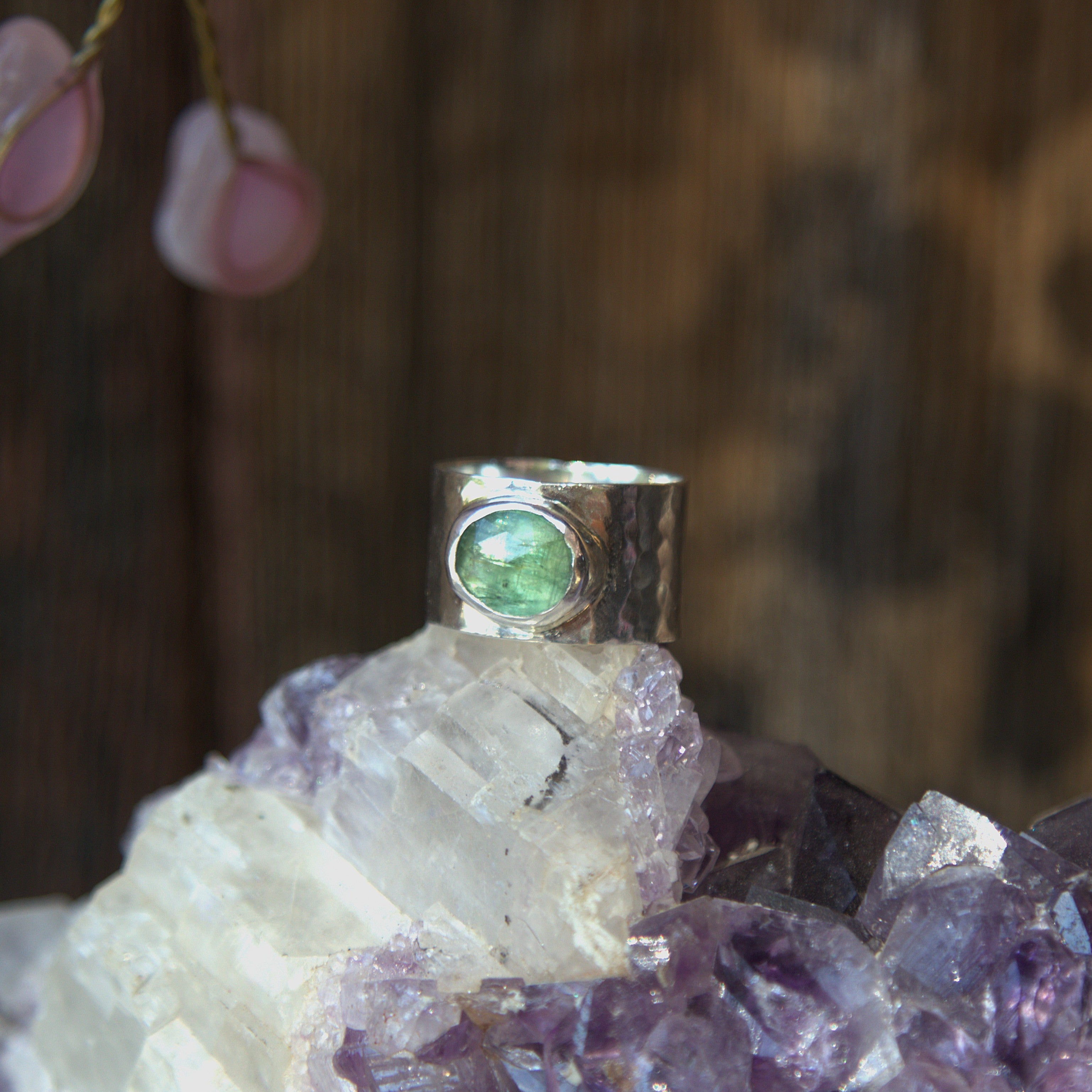 Mint Green Kyanite Ring, Size P 1/2 - 8