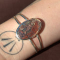 Handmade sterling silver Moss Agate Cuff with natural crystal – Emilia Rose Designs