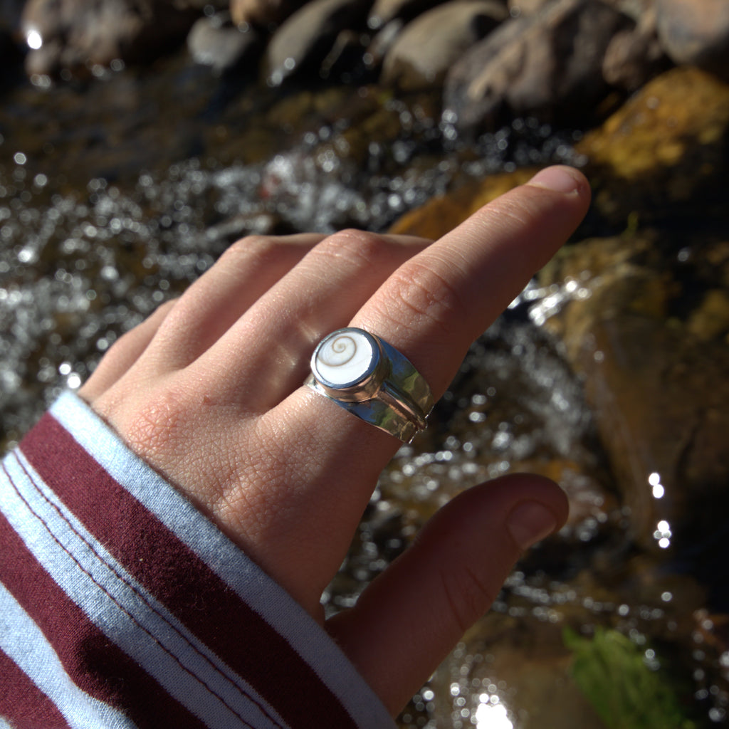 Handmade sterling silver Ring with natural crystal – Emilia Rose Designs