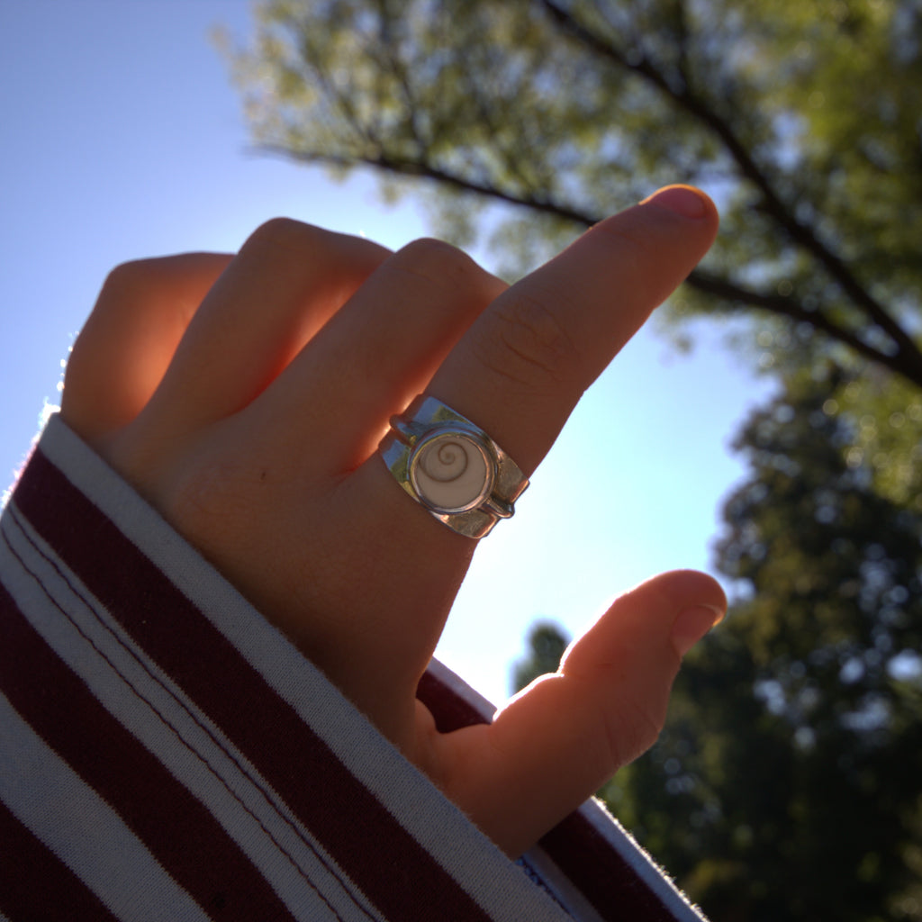 Handmade sterling silver Ring with natural crystal – Emilia Rose Designs