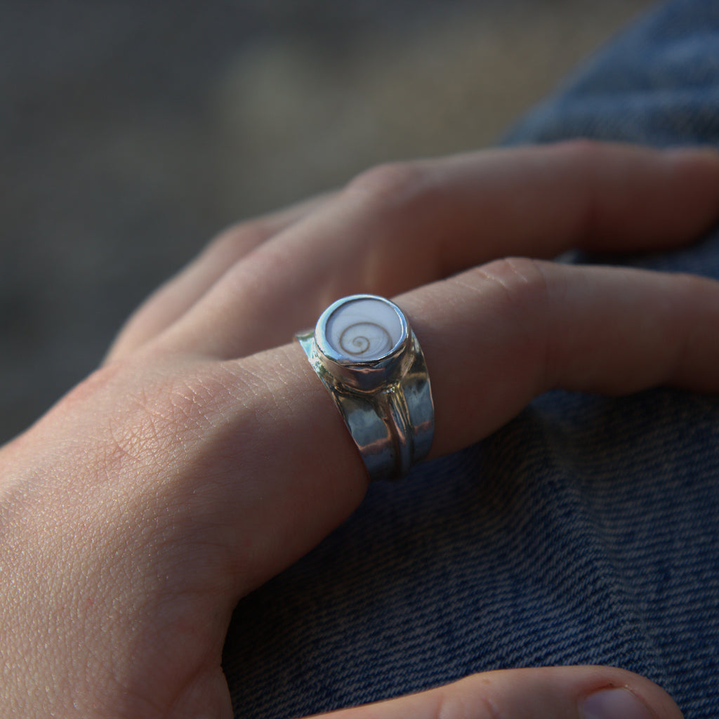 Handmade sterling silver Ring with natural crystal – Emilia Rose Designs