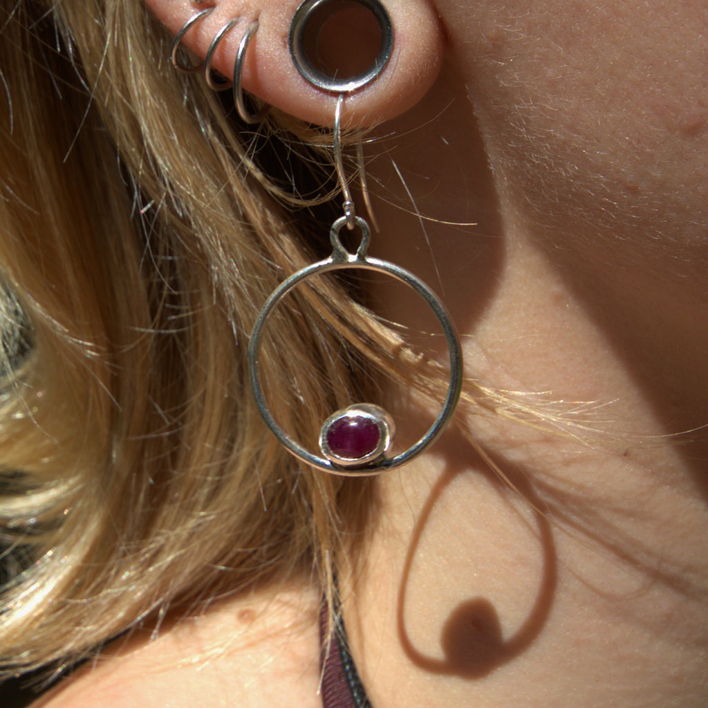 Handmade sterling silver Earrings with natural crystal – Emilia Rose Designs