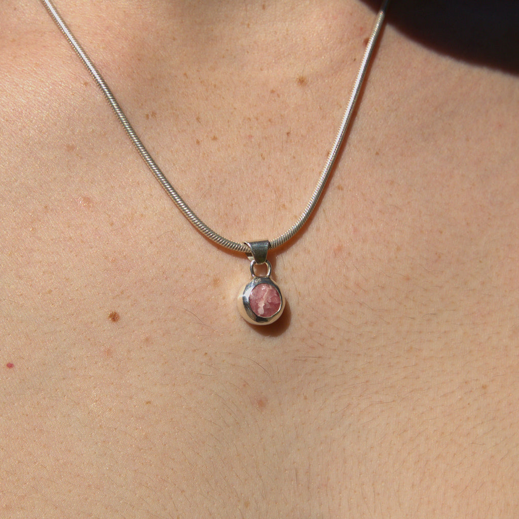 Handmade sterling silver Pendant with natural crystal – Emilia Rose Designs
