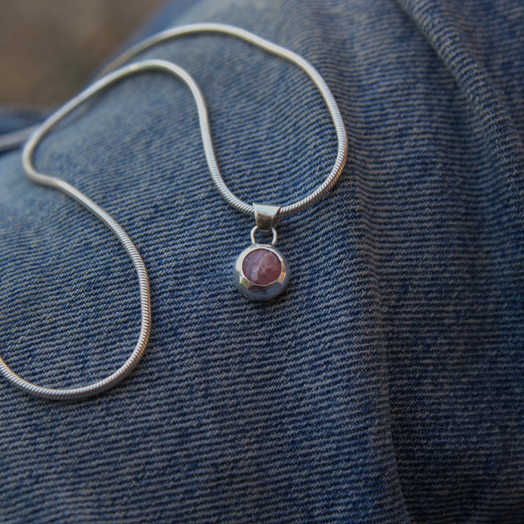 Handmade sterling silver Pendant with natural crystal – Emilia Rose Designs