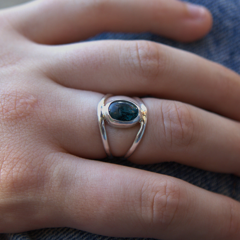 Handmade sterling silver Ring with natural crystal – Emilia Rose Designs