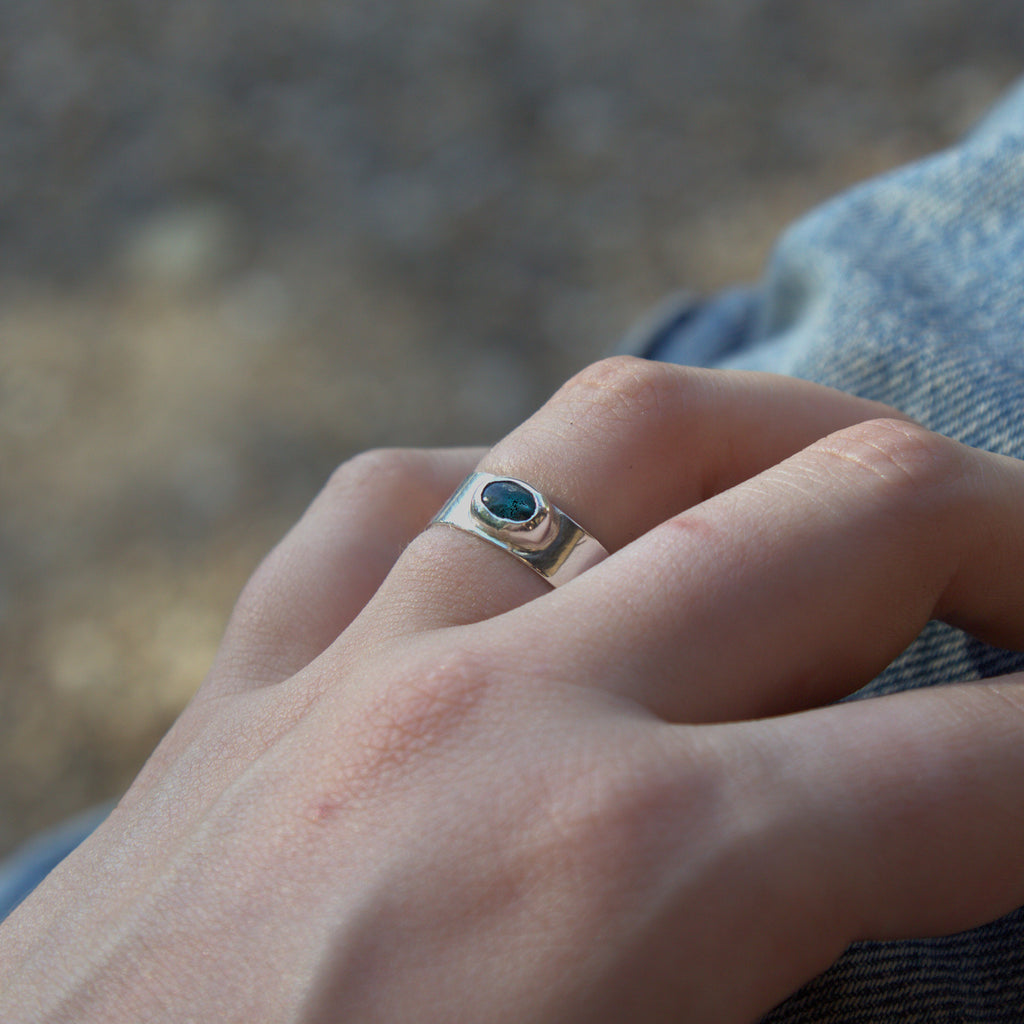 Handmade sterling silver Ring with natural crystal – Emilia Rose Designs