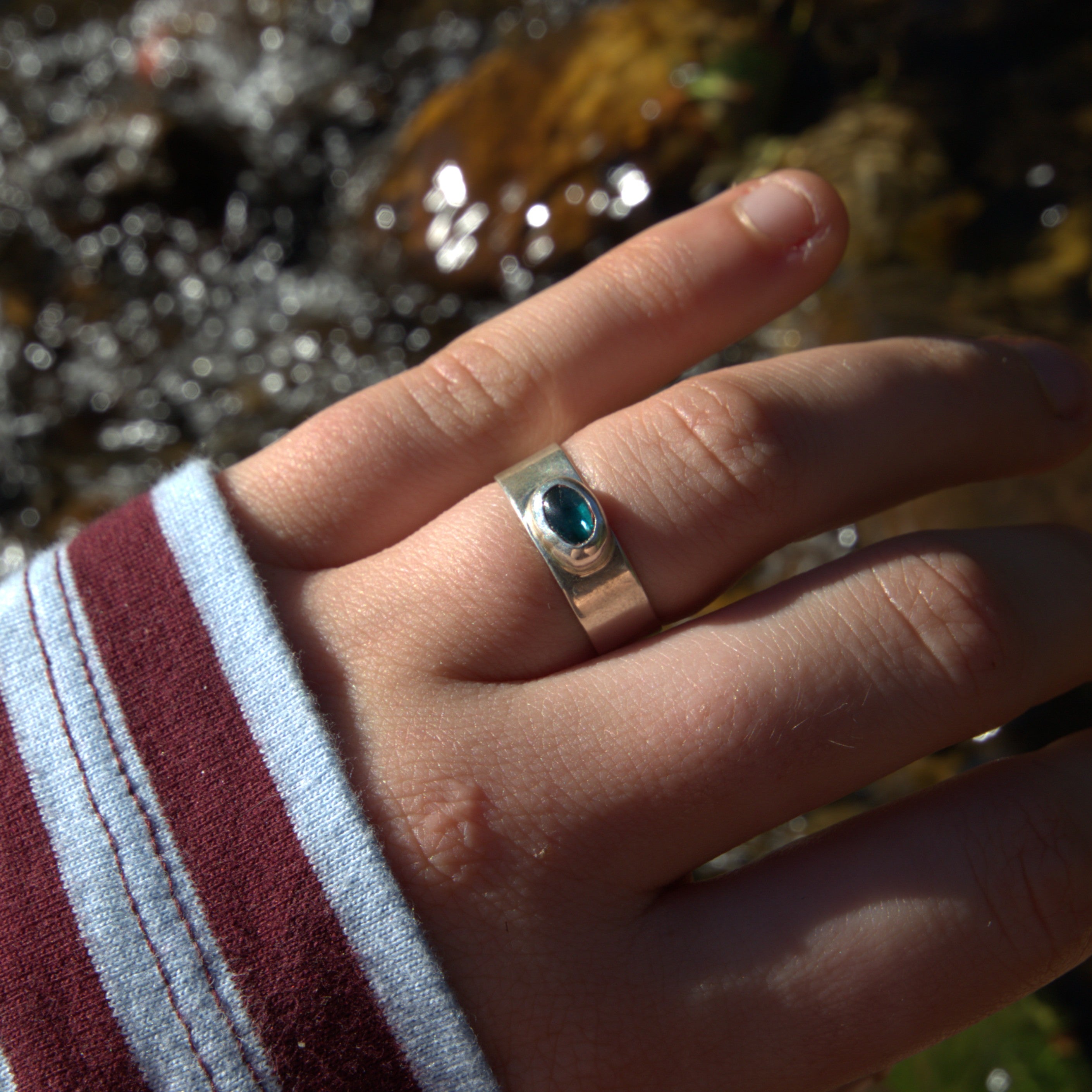 Sea Green Kyante Ring, Size M 1/2 - 6 1/2