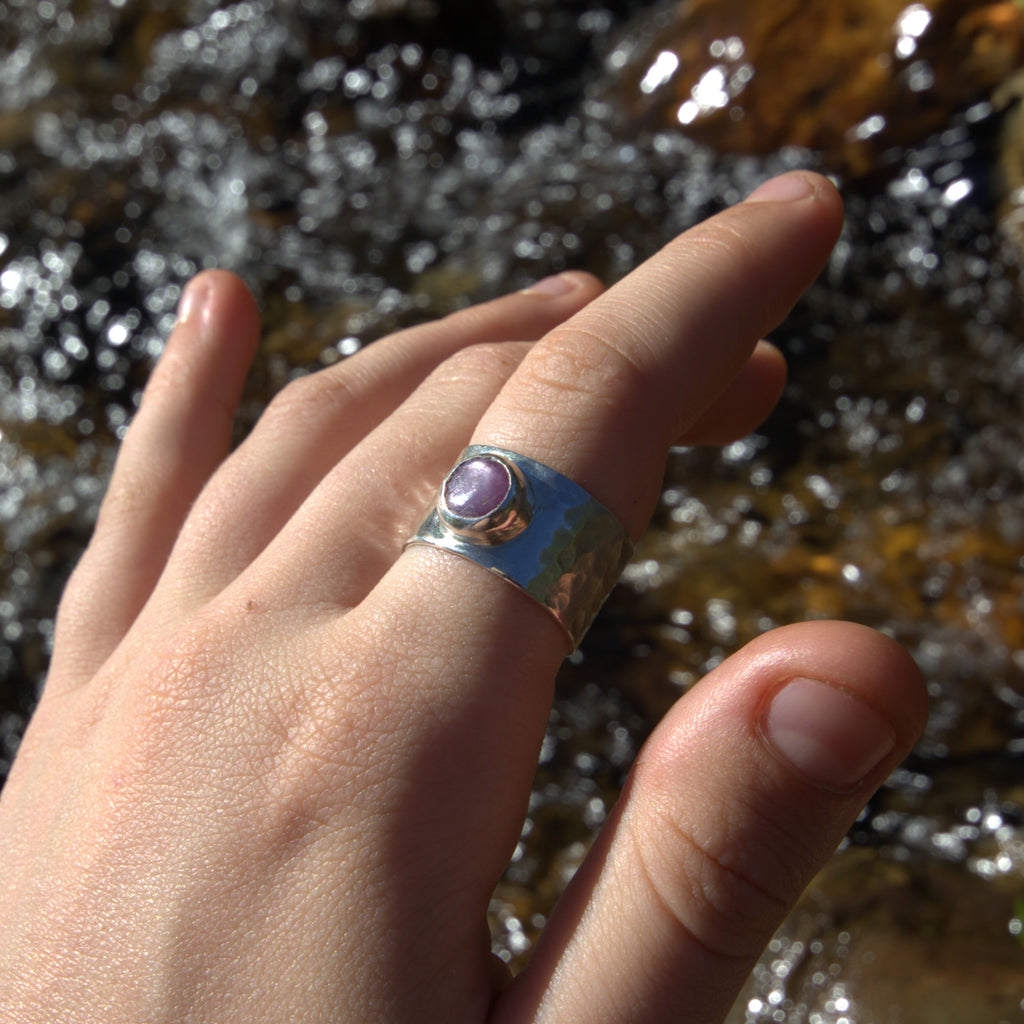 Handmade sterling silver Ring with natural crystal – Emilia Rose Designs